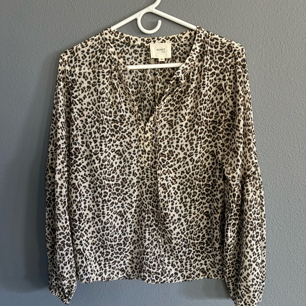 Knox Rose Animal Print Blouse - Black and Cream